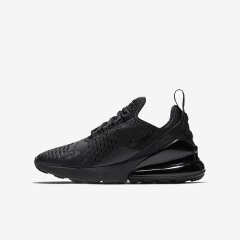 Nike Air Max 270 - Nagyobb Gyerek Air Max Trainers - Fekete/Fekete